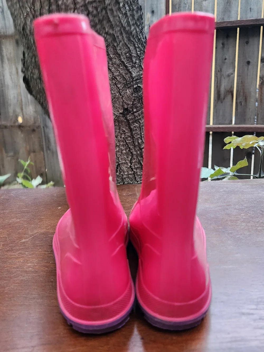 Wonder Nation Girls Pink Rain Boots Glossy Waterproof Wellington Shoes Size 2-3
